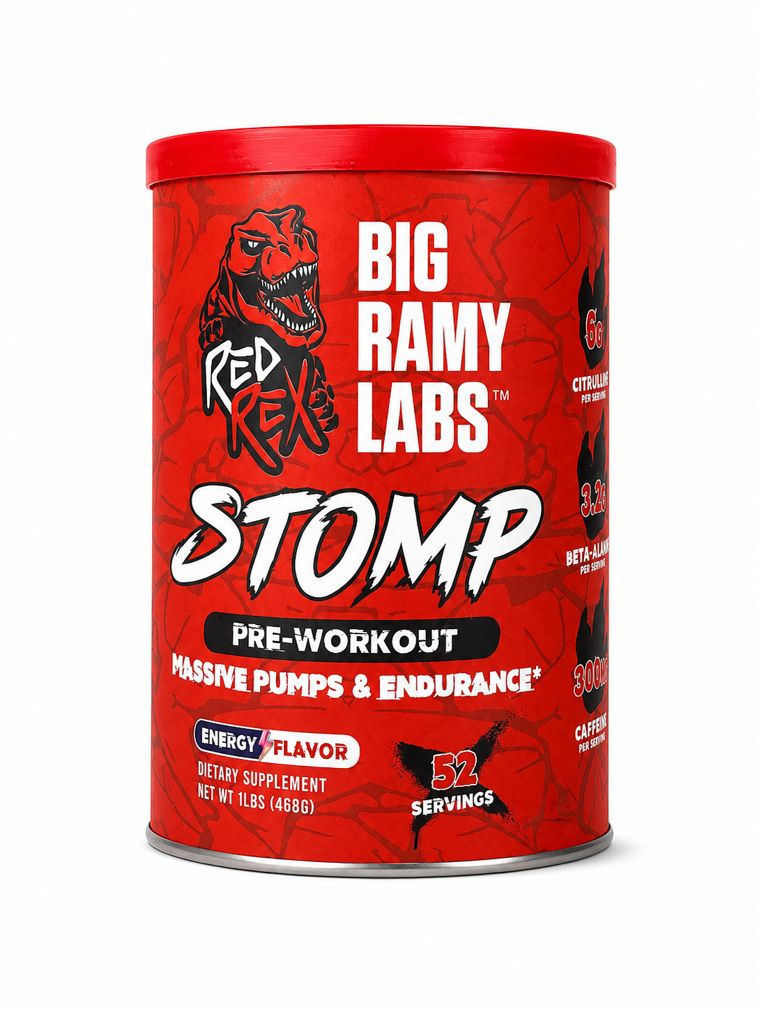 Big Ramy Labs – ستومب بري ورك أوت (STOMP Pre-Workout) – إنرجي فليفر – 52 حصة